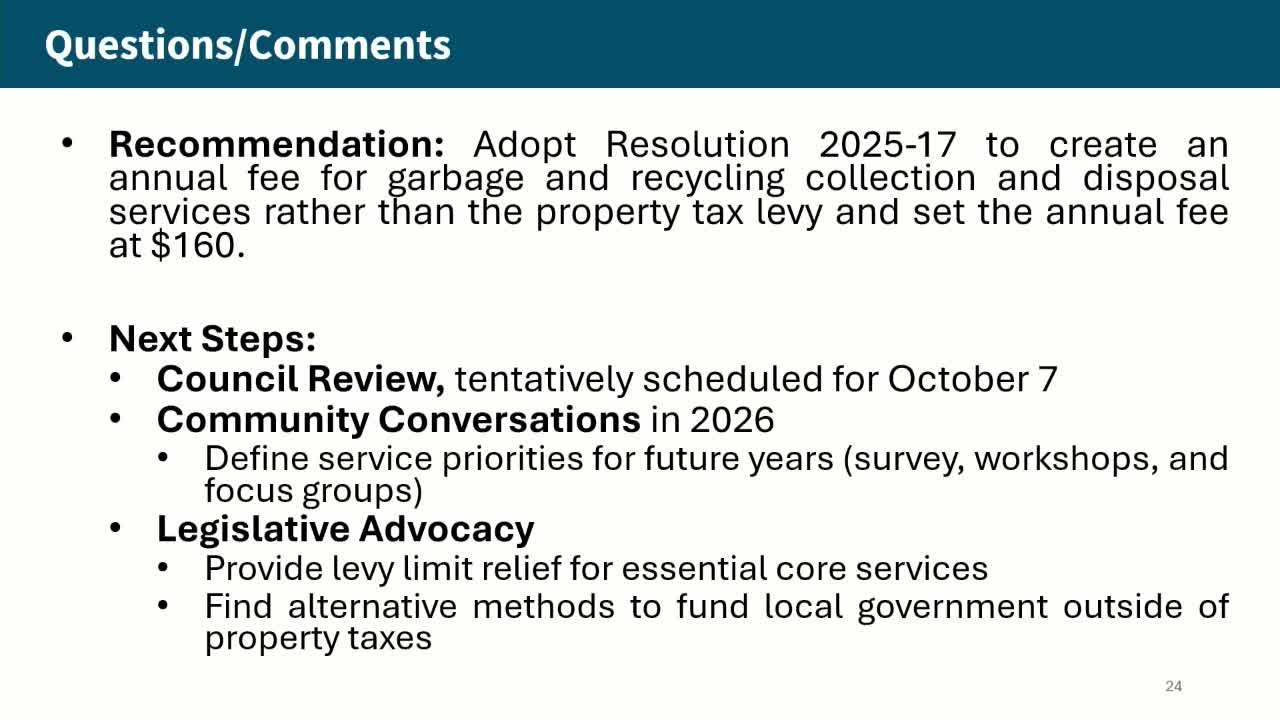 City Council to Conduct Focus Groups on Citizen Service Prioritization
