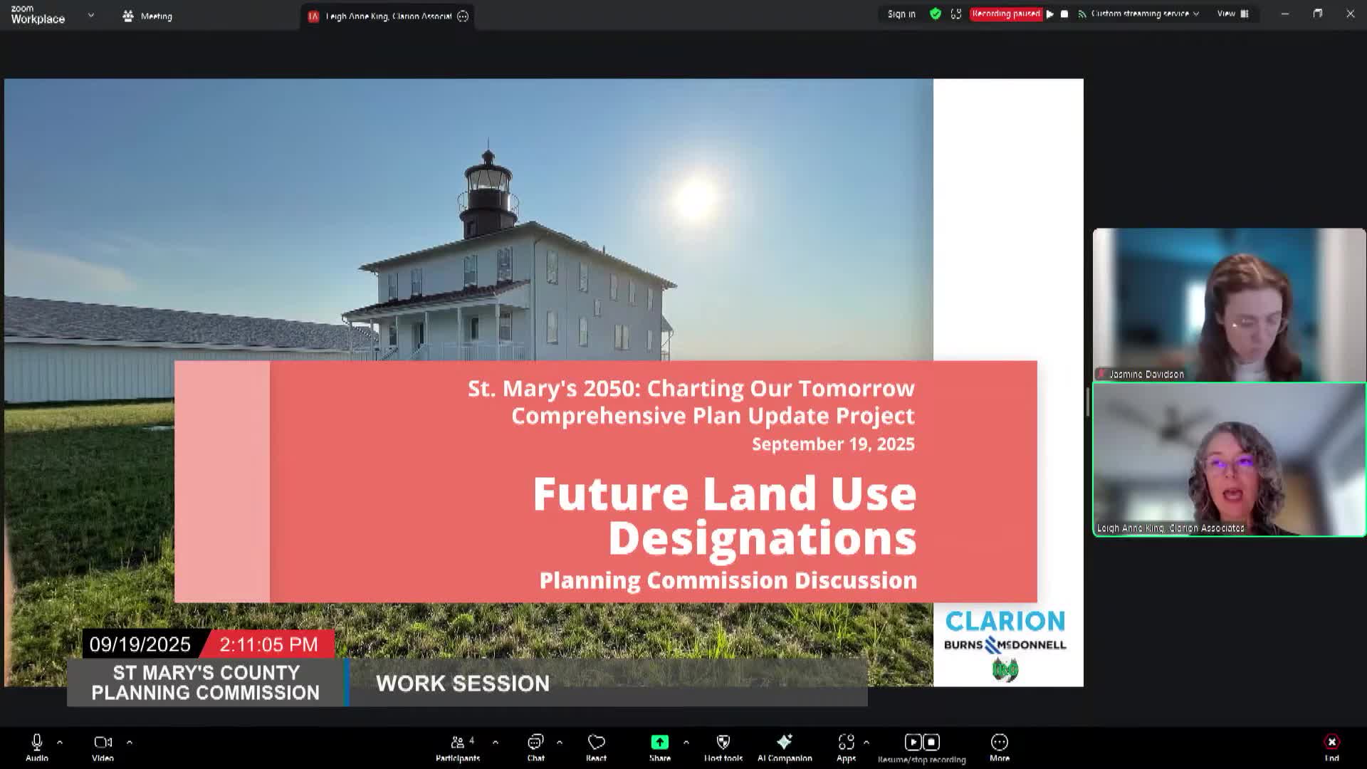 St. Mary’s County planning commission discusses consolidating future land‑use categories, creating Lexington Park district
