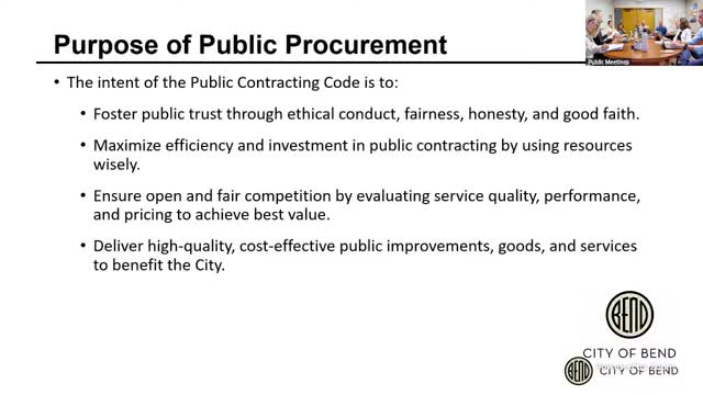 Bend City Council reviews procurement spending and transaction thresholds for efficiency