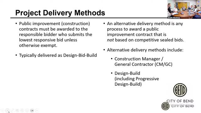 City Plans Discussion on Alternative Project Delivery Methods for Infrastructure