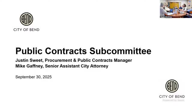 City Procurement Subcommittee Renamed and Focus Areas Established for Policy Improvement