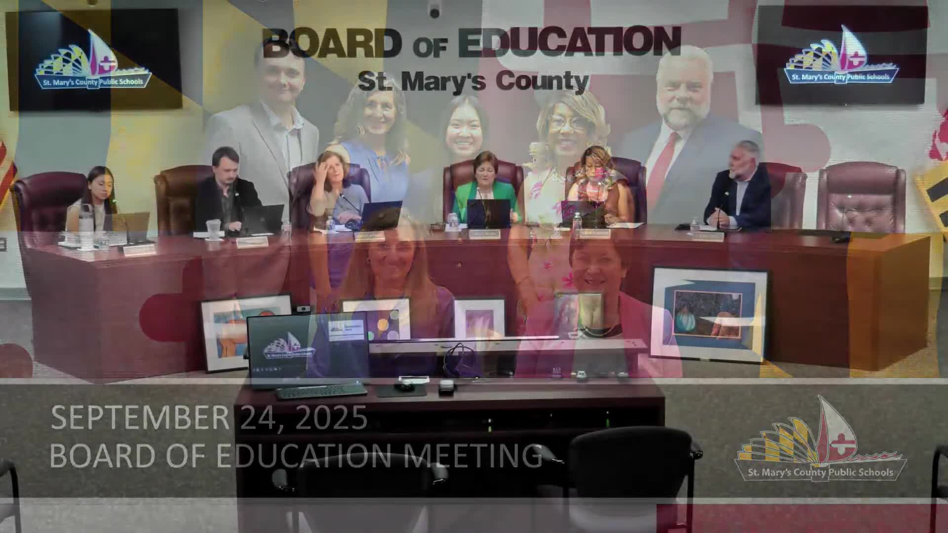 St. Mary's County Board of Education approves agenda and policies during board meeting