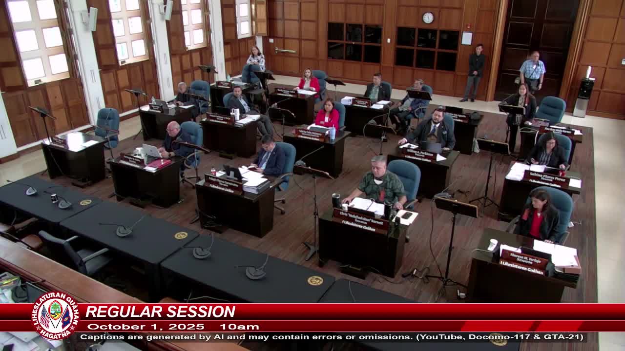 Senator Gumatalo Advances Bill 51-38 COR for Guam Police Department Property Transfer