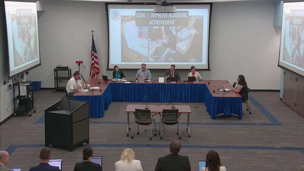 Board approves superintendent goals; district to pursue cycle‑of‑inquiry improvement model and strategic plan