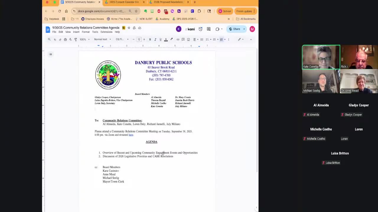 Danbury committee to review CABE consent calendar; urges inclusion of career academies and stronger digital-citizenship guidance