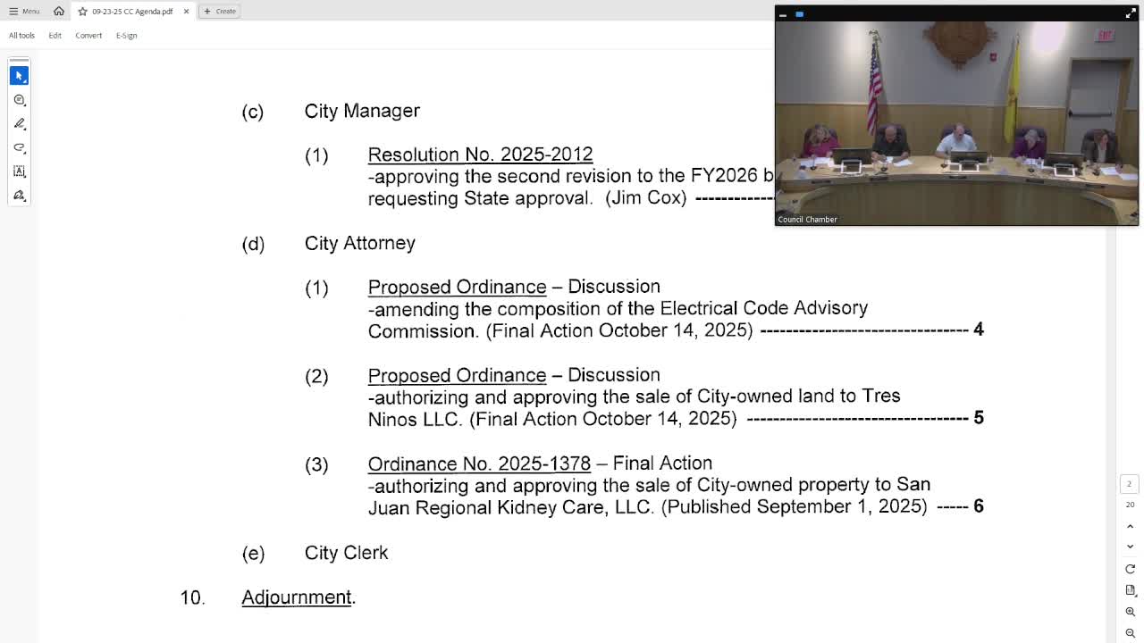 Council discusses narrowing membership requirements for Electrical Code Advisory Commission; final vote set for Oct. 14