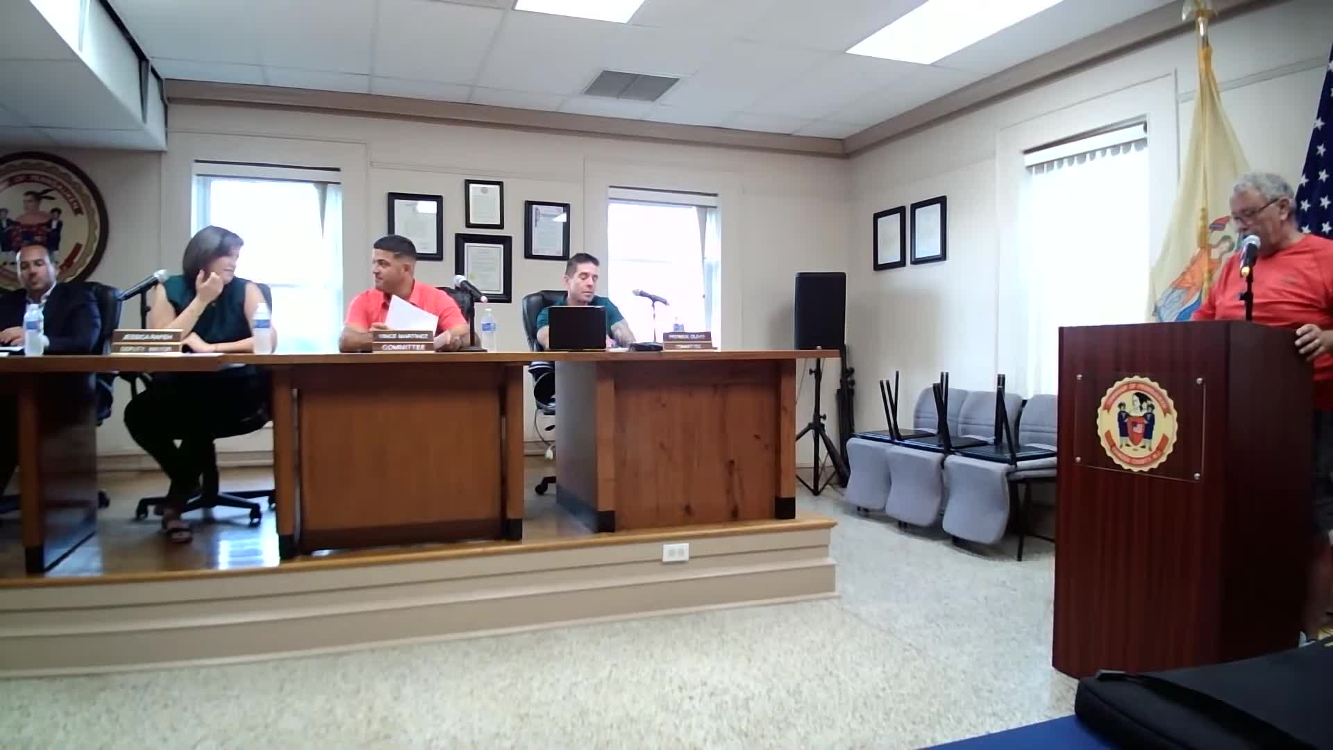 Resident protests large property-tax increase; officials say community center construction is grant-funded