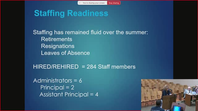 District reports 284 hires and says classrooms are staffed for Sept. 3 start; board approves personnel reports