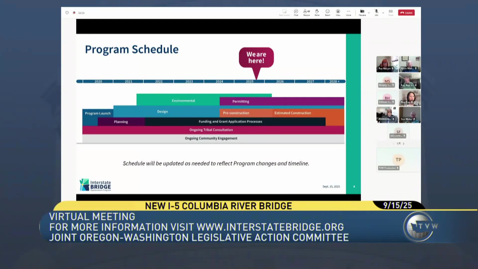 I‑5 bridge program stays in supplemental EIS, teams target record of decision in early 2026