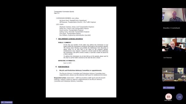 Commission approves four reappointments to Bicycle and Pedestrian Advisory Committees