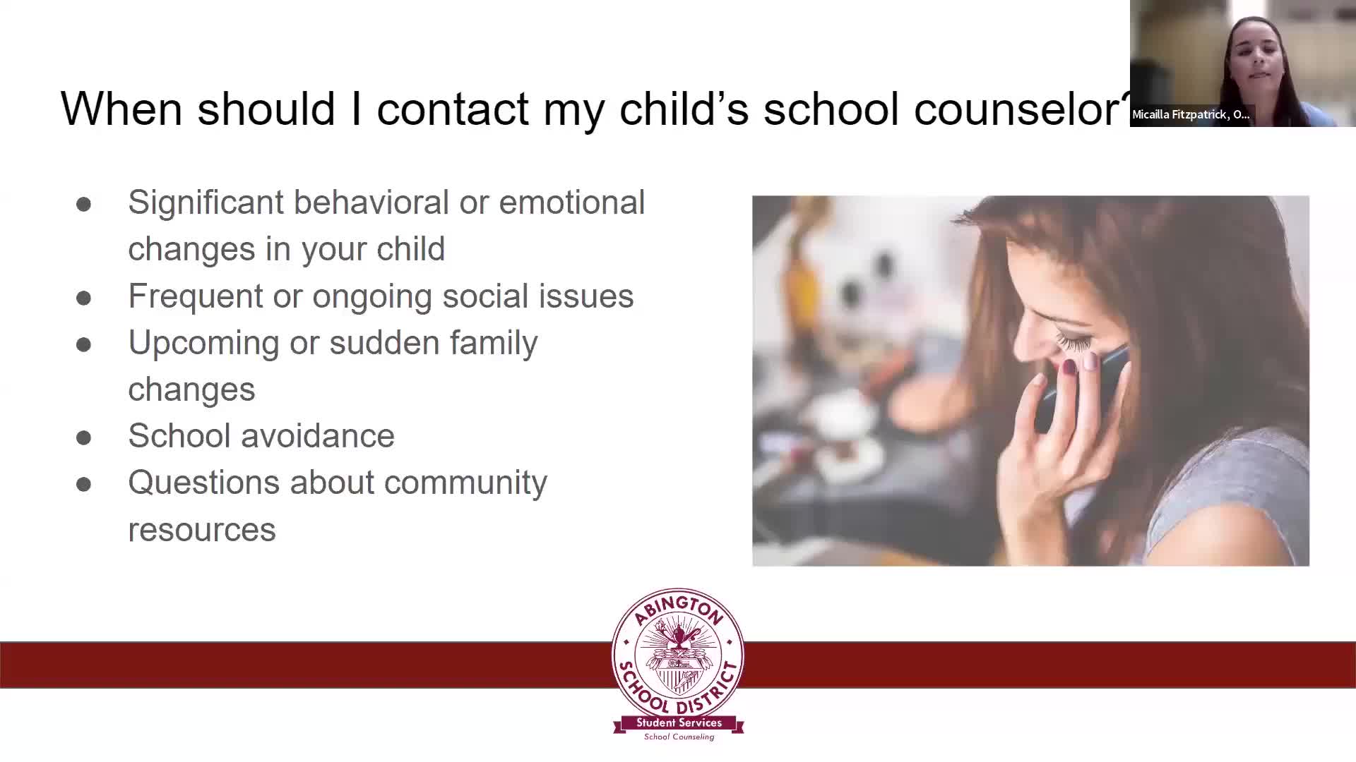School Counselors Announce Upcoming Parent Workshops on Emotional Support and Progress