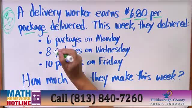 Math Homework Hotline Tutors Deliver Weekly Package Earnings Analysis