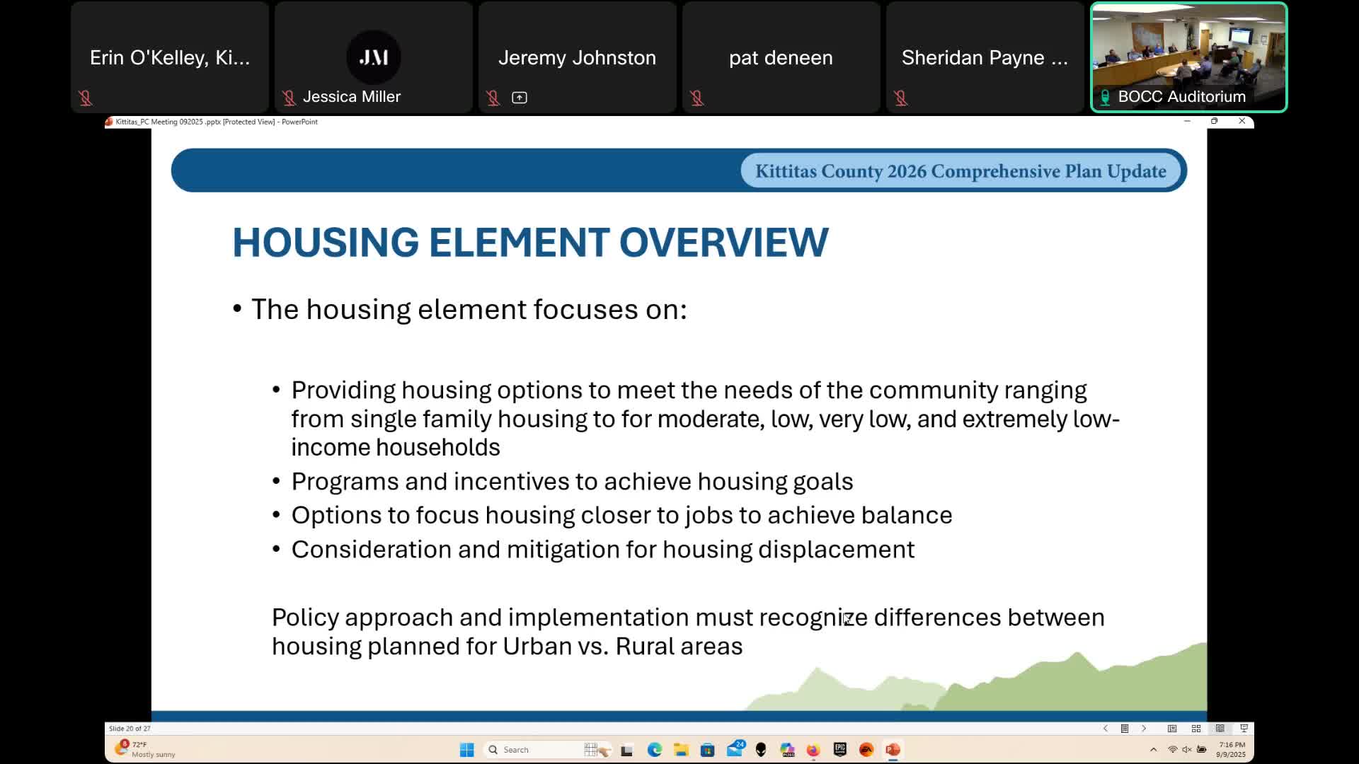 Commissioners debate housing barriers, incentives, ADUs and cluster options in draft housing policies