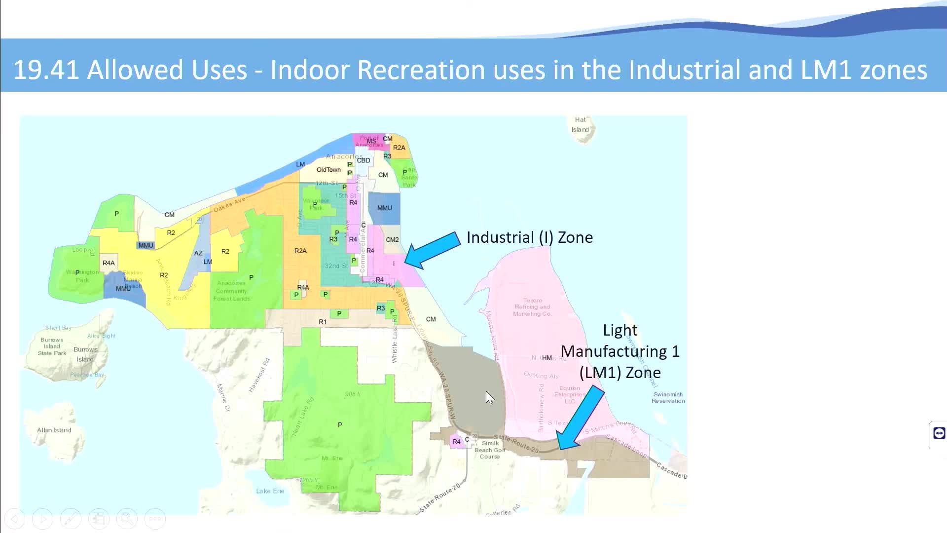 Anacortes Planning Commission Discusses Marine Mixed Use Zoning Regulations Updates