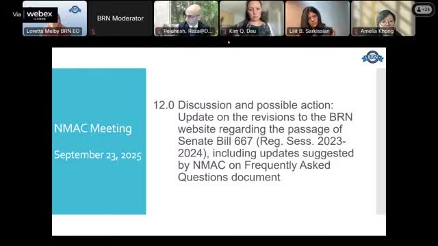BRN advisory committee approves updated SB 667 FAQs after striking abortion item for further legal review