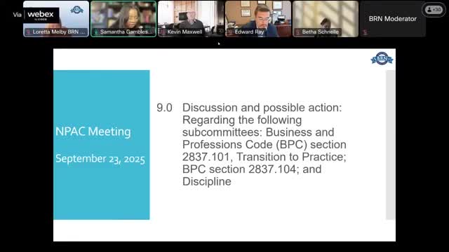 Nurse Practitioner Advisory Committee Reviews Transition to Practice and Compounding Regulations