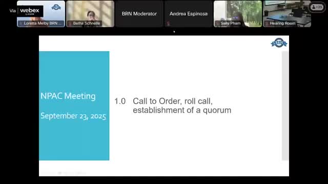 Nurse Practitioner Advisory Committee holds September meeting with public comment sessions