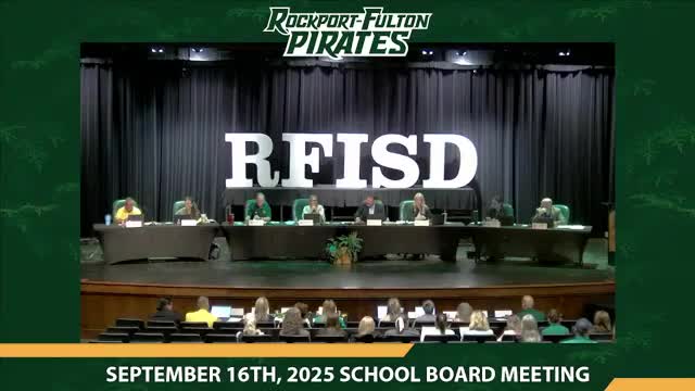 Rockport‑Fulton board hears construction update on new high school; substantial completion dated for Feb. 2026