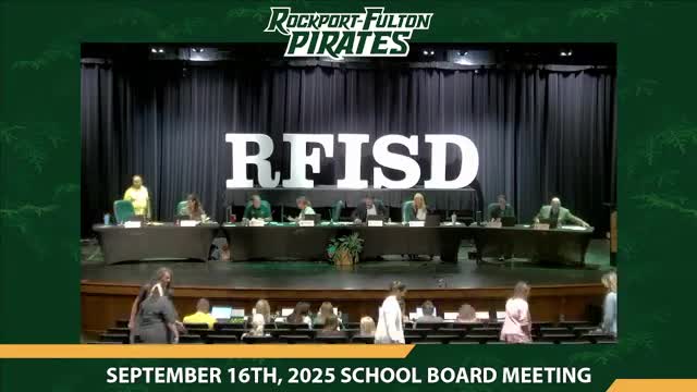 Rockport‑Fulton trustees review efficiency audit, approve recapture purchase and election contract for proposed tax increase