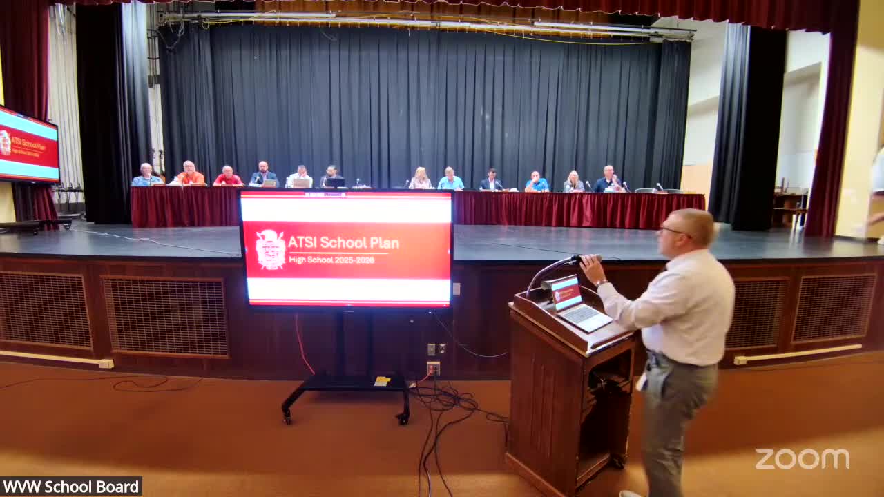 Wyoming Valley West principals present ATSI/TSI school improvement plans emphasizing attendance and targeted interventions