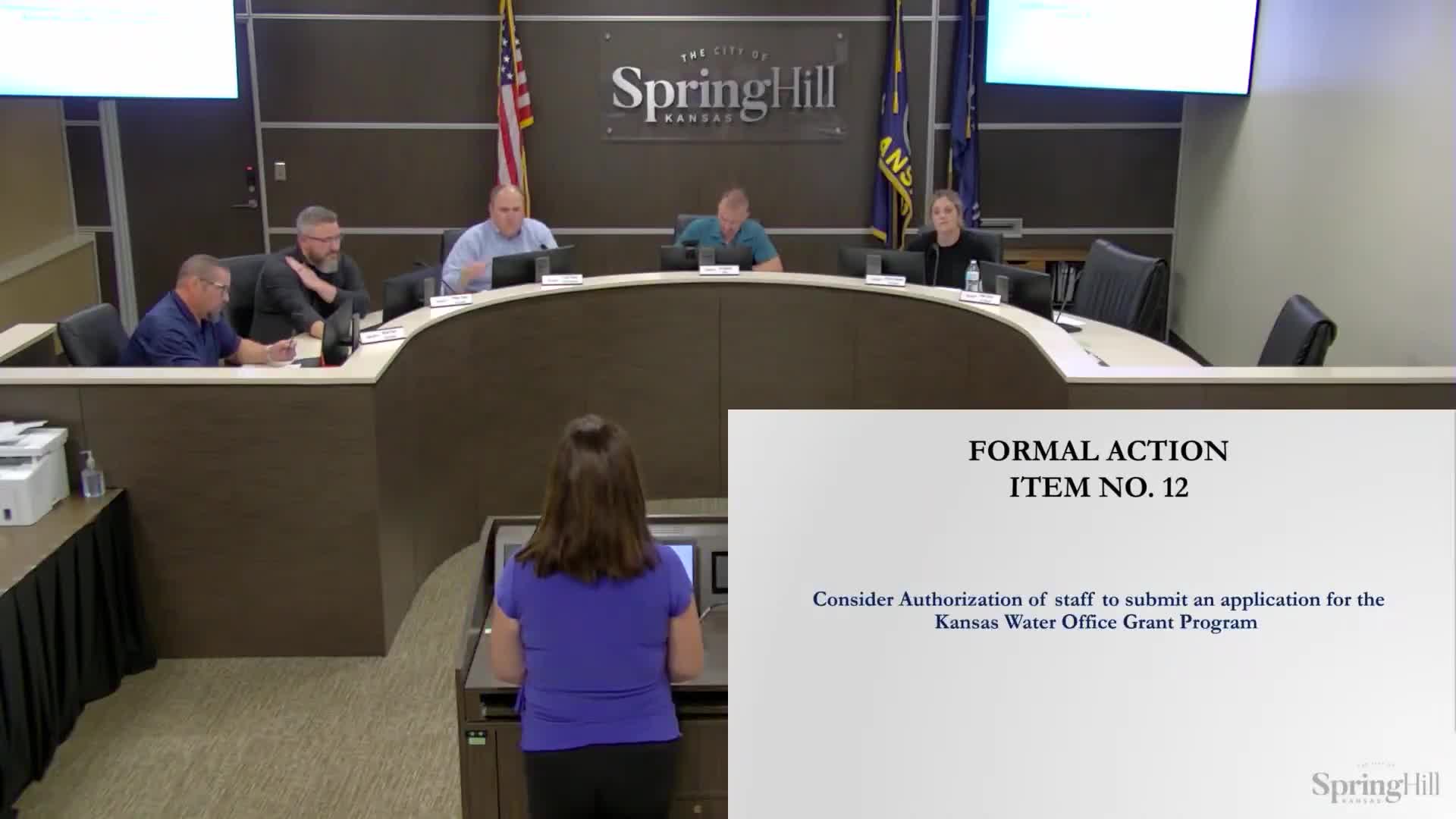 Council authorizes staff to apply for Kansas Water Office grant for wastewater plant design and construction funding