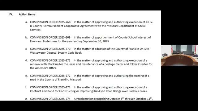 Franklin County approves contract and bond for Keel Line Road bridge over Buckle Creek