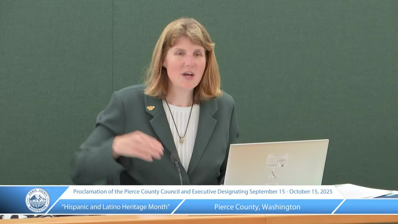 Pierce County proclaims Sept. 15 Oct. 15 Hispanic and Latino Heritage Month; community leaders highlight entrepreneurship and culture