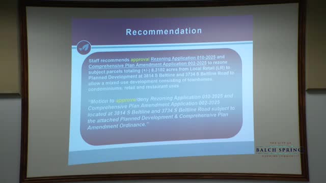 Balch Springs Planning Commission Opens Public Hearing on Retail Development Proposal