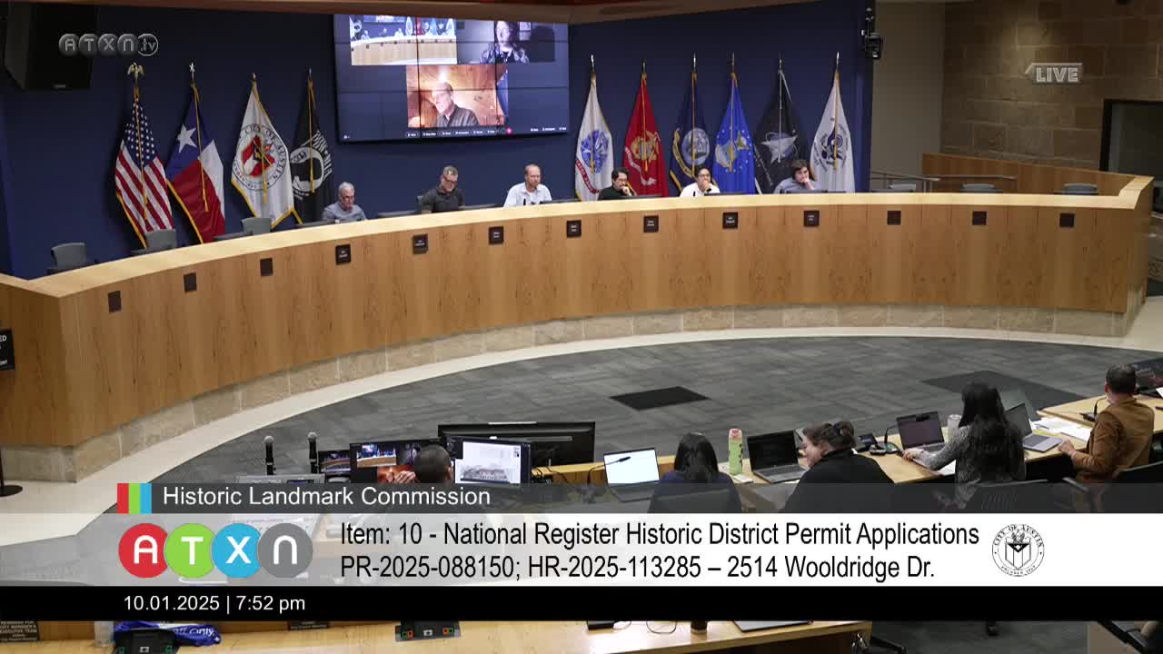 Commission postpones decision on demolition and new construction at 2514 Wooldridge Drive