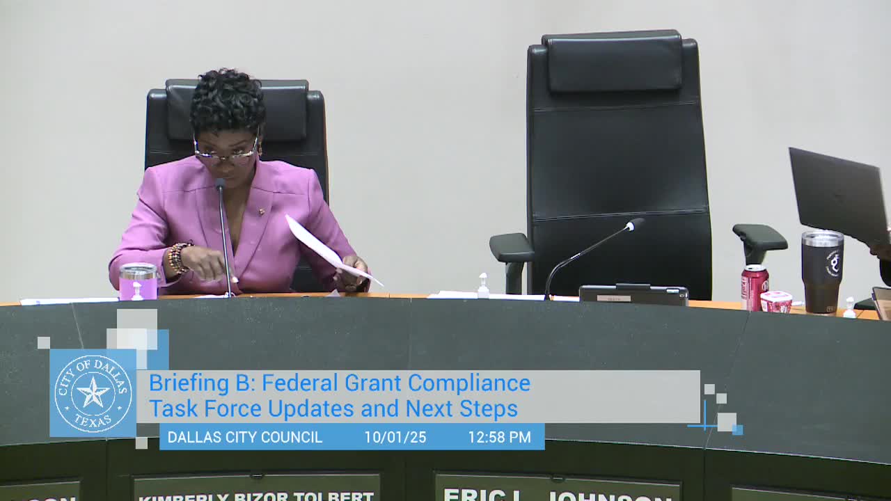 Dallas begins overhaul of equity, HUD plan and small‑business policy; DRIVE framework to return for committee review