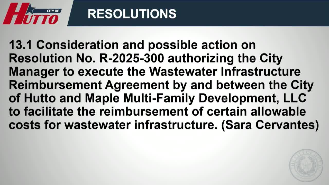 Council approves wastewater reimbursement agreement to accelerate sewer capacity for Maple multifamily project