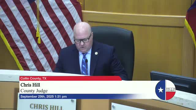 Collin County commissioners approve consent agenda, later approve two promotions held from Item 1J13