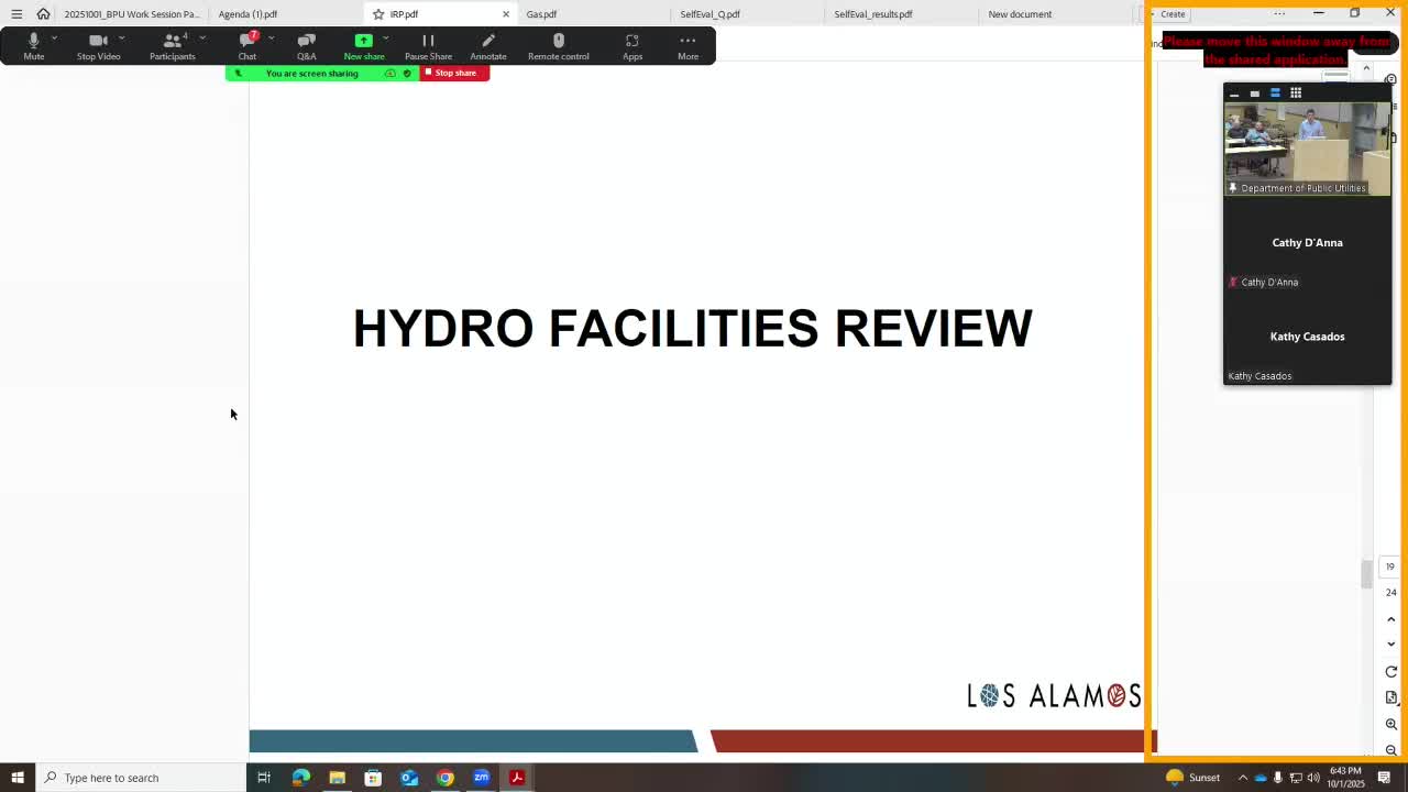 Board Discusses Energy Resource Options and Annual Self Evaluation Process