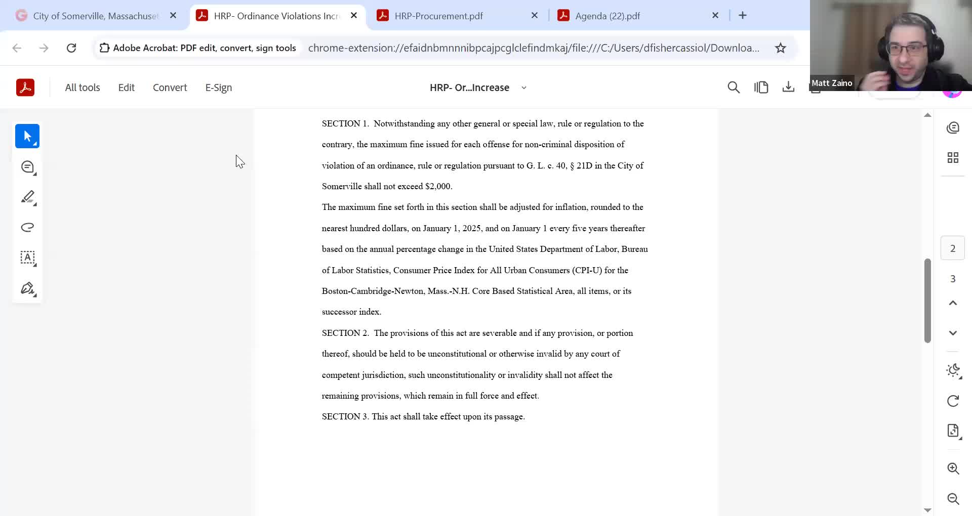 City Council Approves Amendments to Fine Structure for Inspection Violations