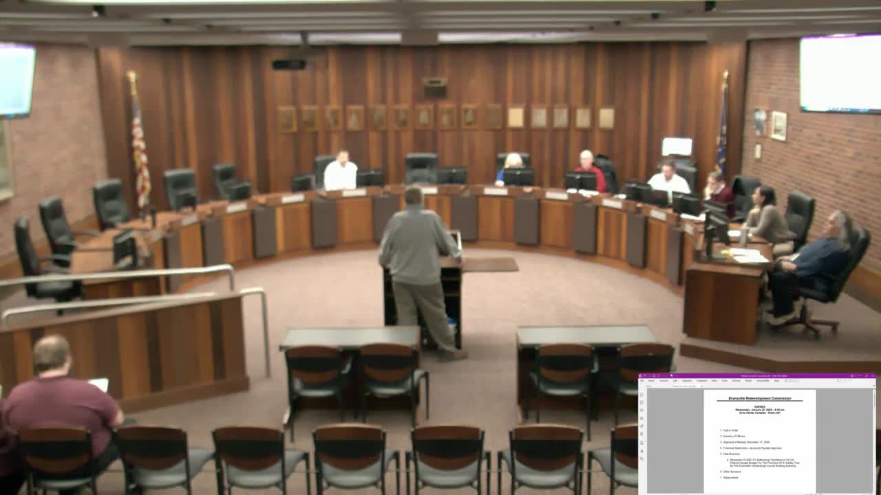 Evansville Redevelopment Commission elects officers, approves transfer to reimburse holiday tree