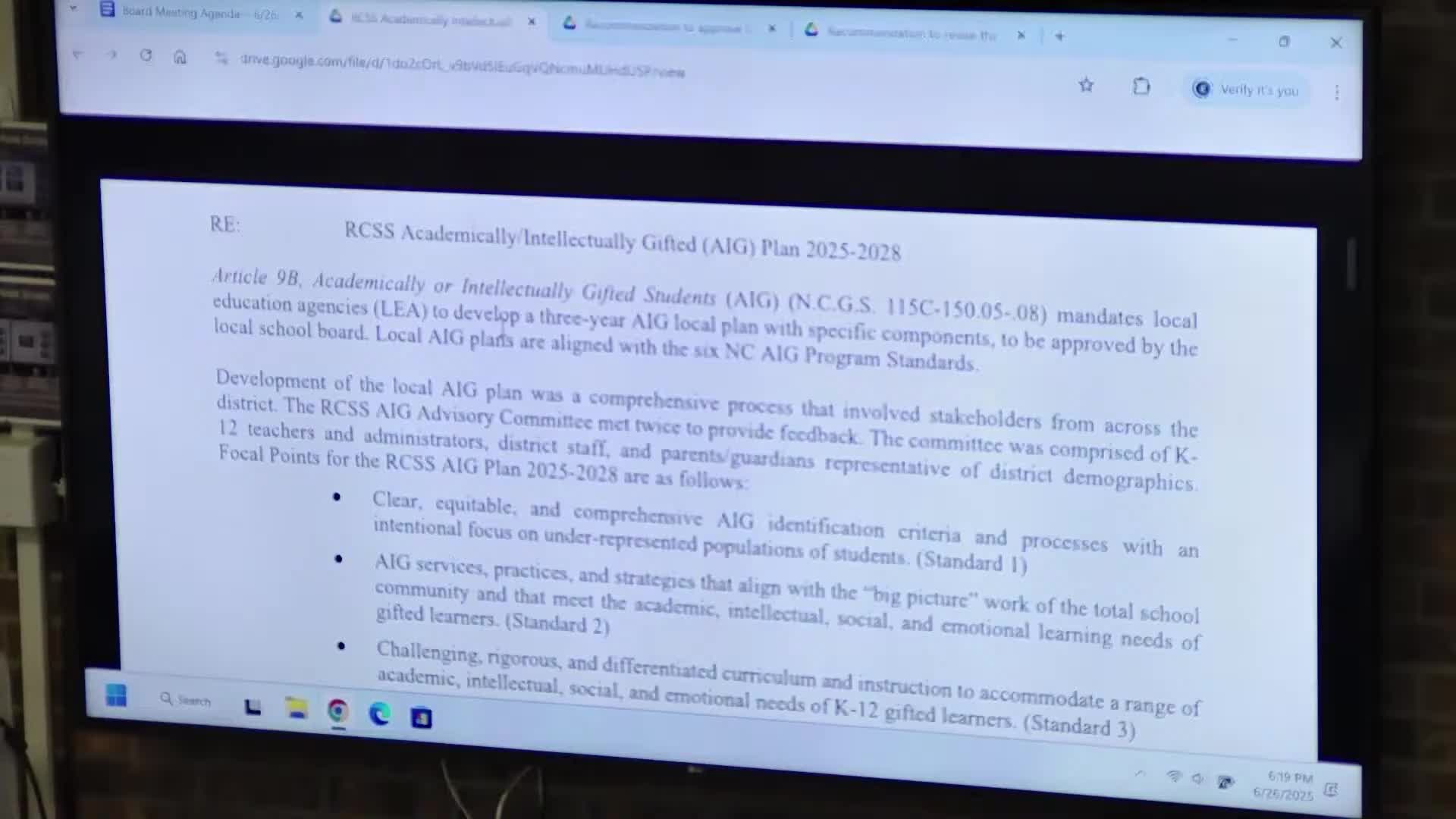 Board approves Randolph County AIG plan for 2025–28; plan emphasizes equity and family communication