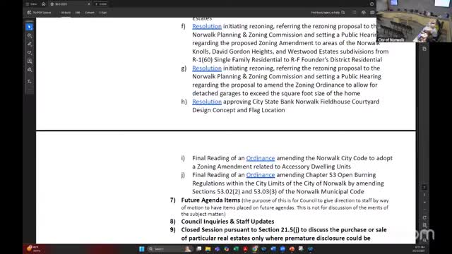 Council approves Norwalk Field House courtyard design changes and flagpole locations