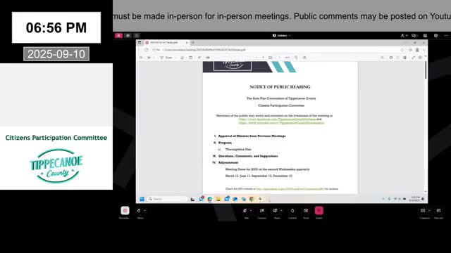 Tippecanoe County unveils draft thoroughfare plan emphasizing sidewalks, transit access and multimodal design