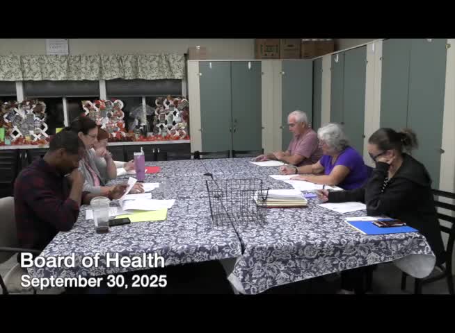Board of Health Addresses Property Ownership and Inspection Reports in Latest Meeting