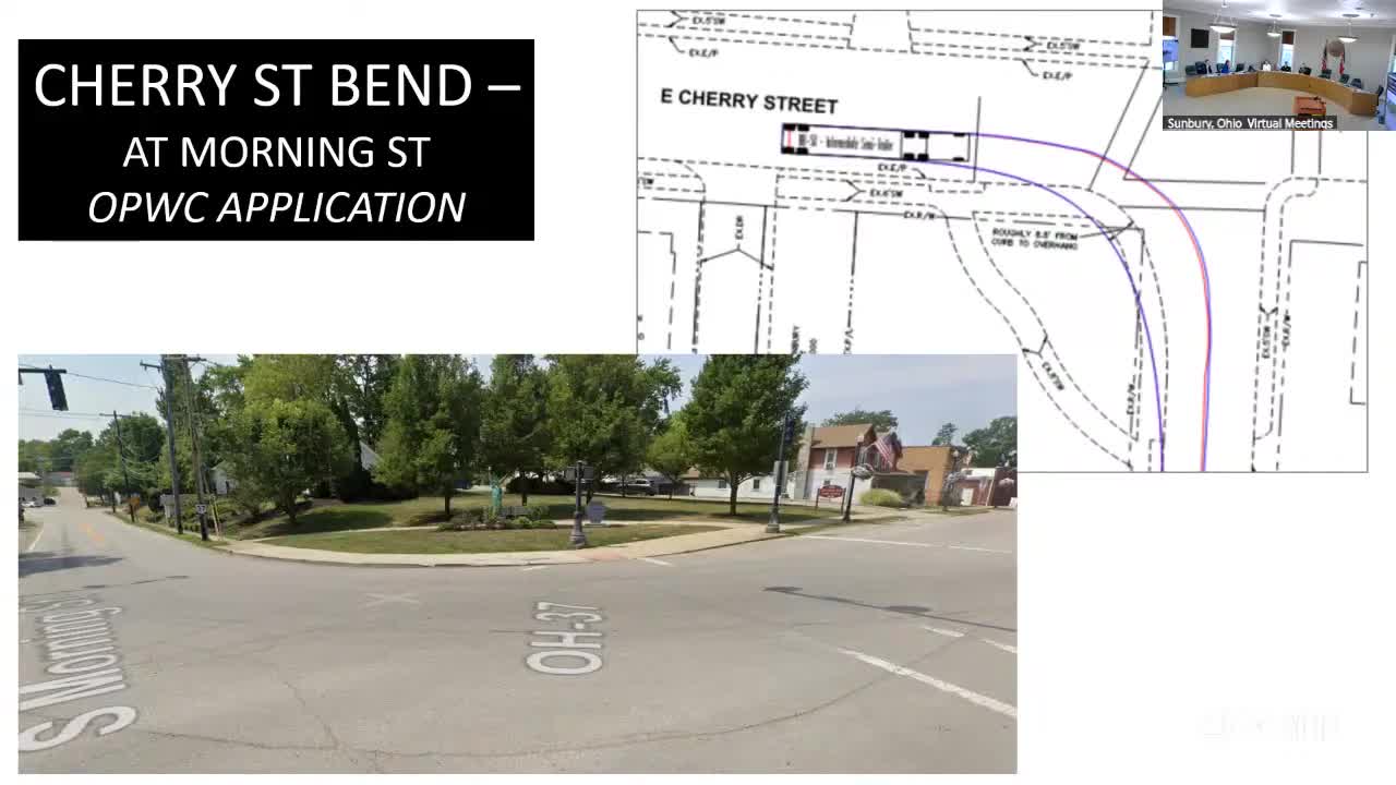 Sunbury eyes mountable curb and radius adjustments at SR 37, Morning/Granville; staff pitched project for OPWC funding