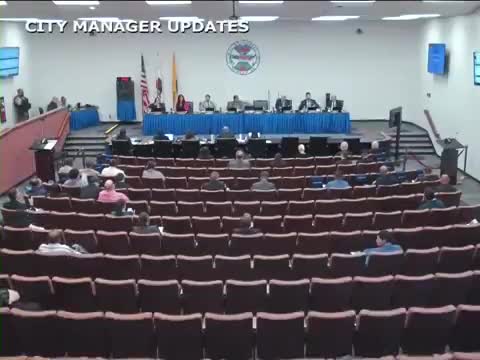 City manager reports major projects: new health campus, 76‑station EV truck charger, veterans chamber and tourism outreach