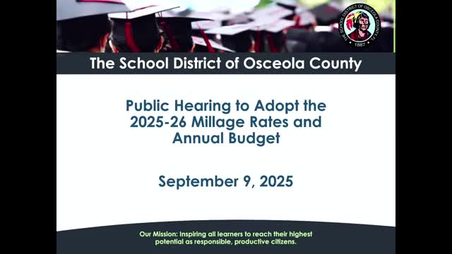 Osceola board adopts 5.306 millage rate and $2.021 billion budget for 2025–26