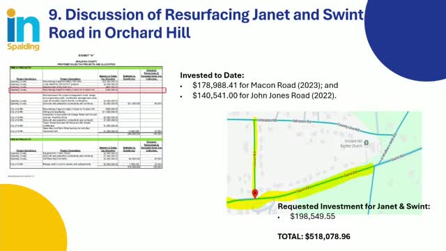 Orchard Hill roads resurfacing cost increase pushes county to use T‑Splas funding