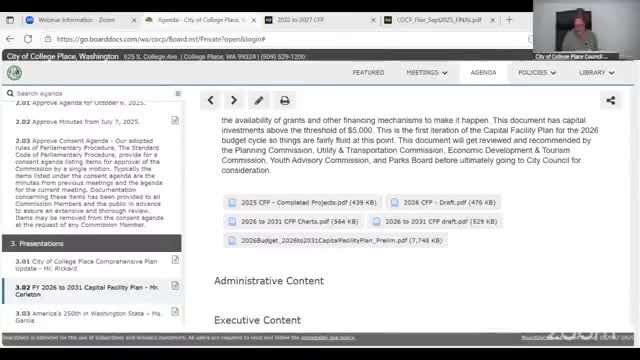 College Place staff preview Halloween and Winterfest plans; city joins national 250th partnership