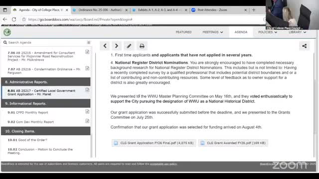 City awarded $18,000 CLG grant to prepare National Register nomination for Walla Walla University grounds