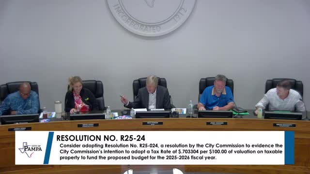 Pampa sets proposed tax rate at 0.703304 per $100; public hearing scheduled