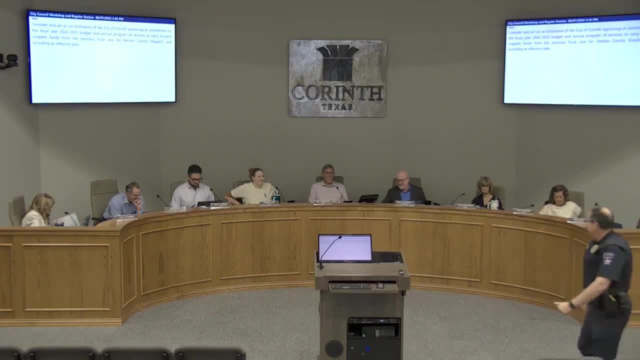 Council amends budget to carry forward funds to pay Denton County dispatch bill, staff says about $116,000 owed