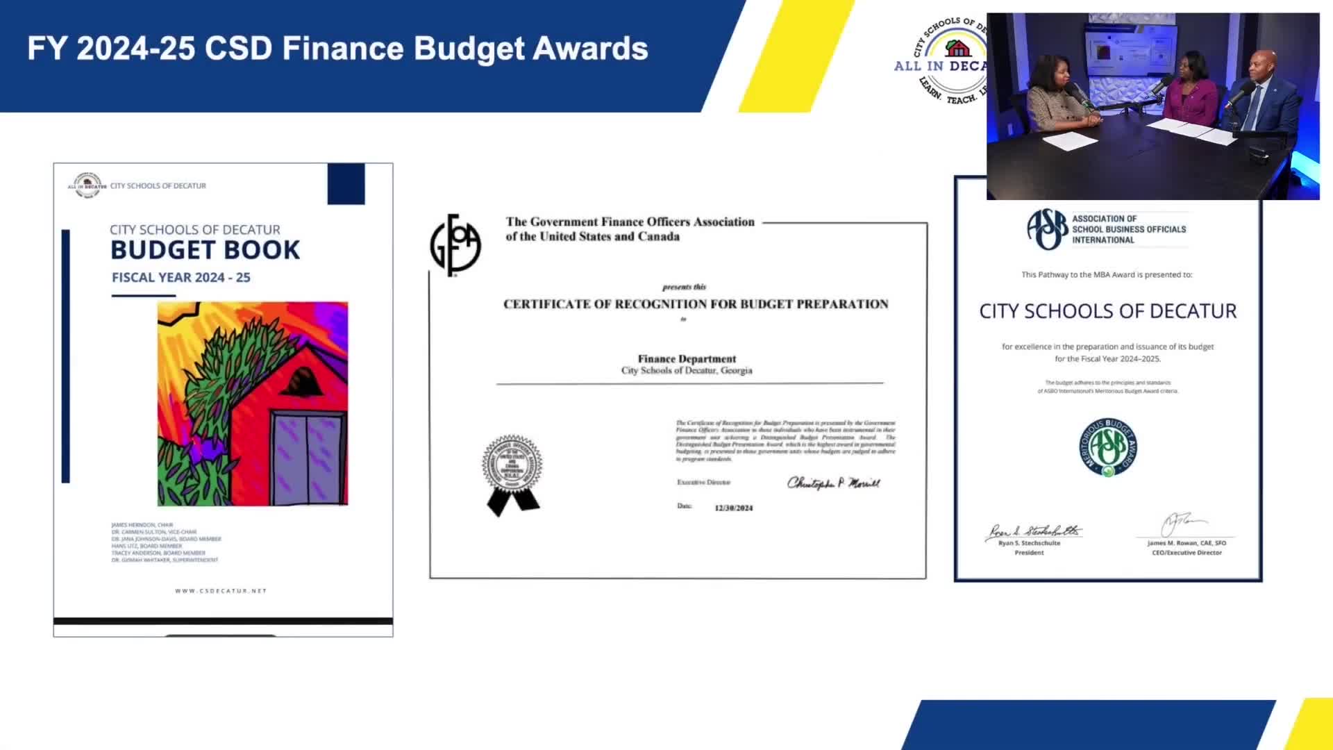 City Schools of Decatur highlights budget transparency, modified zero-based process and ERP goal