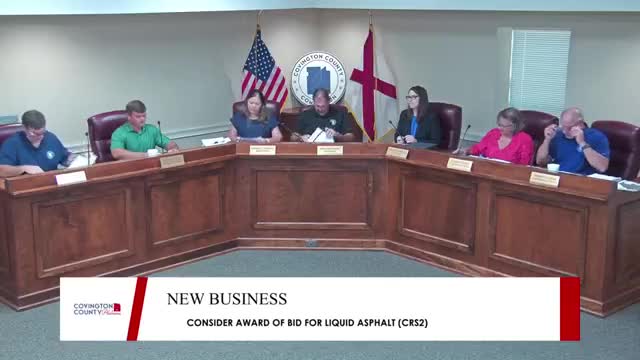 Covington County awards liquid asphalt bid to Hunt Refining Company