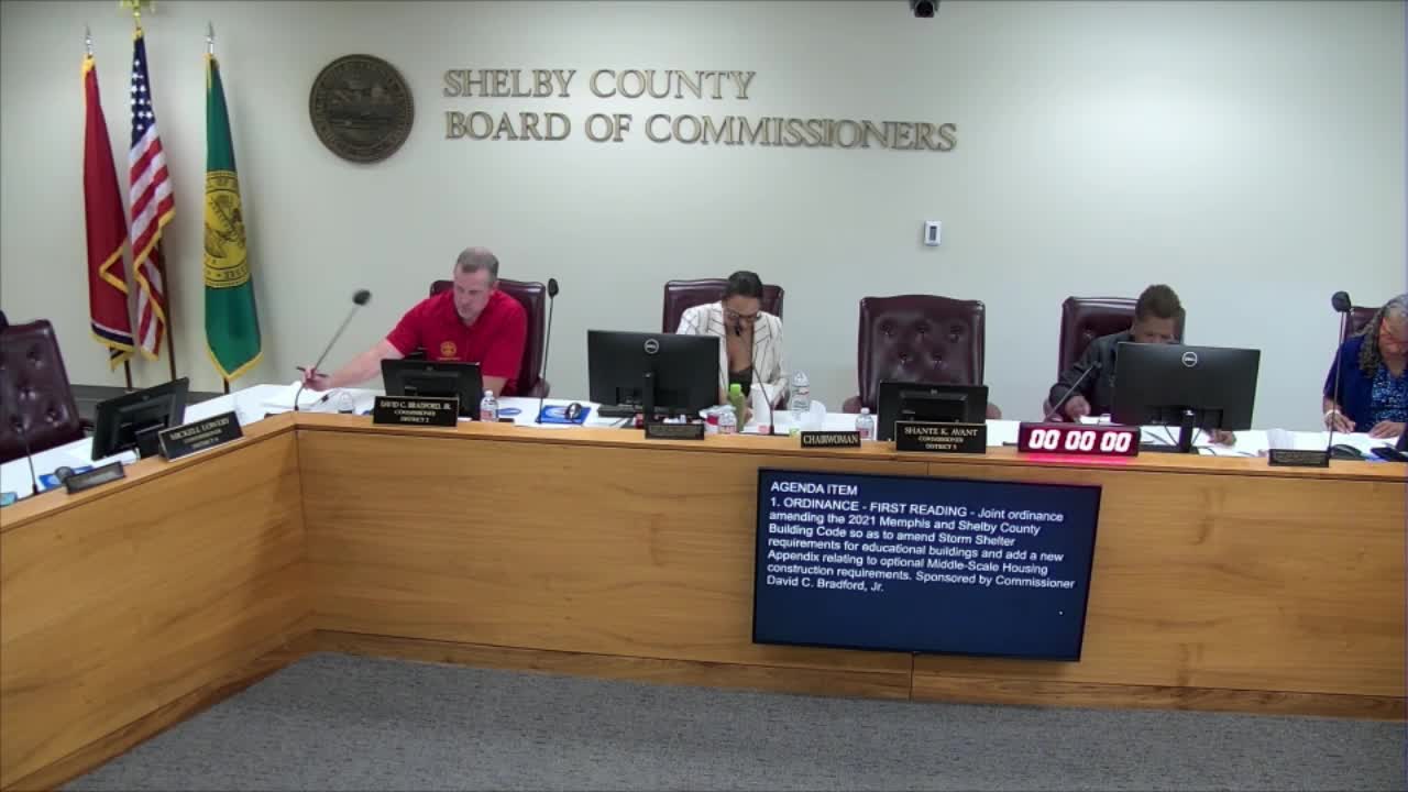 Commission committee advances first readings on building-code changes for school storm shelters and ‘middle‑scale’ housing